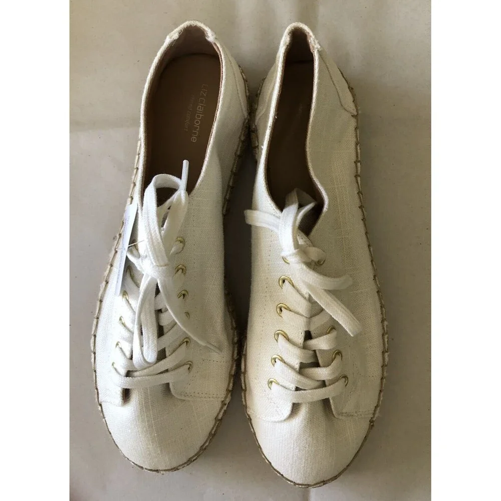 Liz Claiborne Women's Refined Memory LC Leckie Espadrille Canvas Sneaker 11 Med